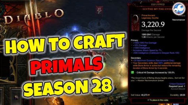 Diablo 3 when do primals drop