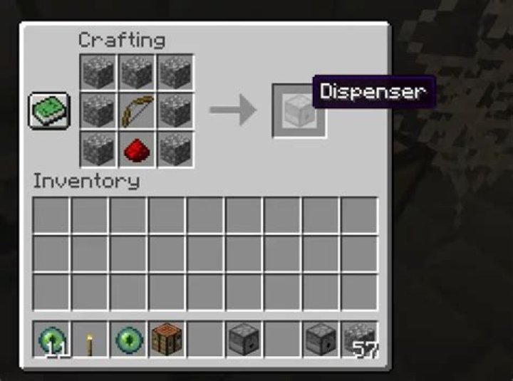 How do i make a dispenser in minecraft