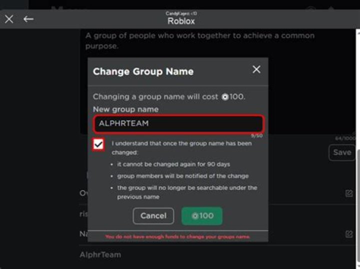 How do you change your roblox group name
