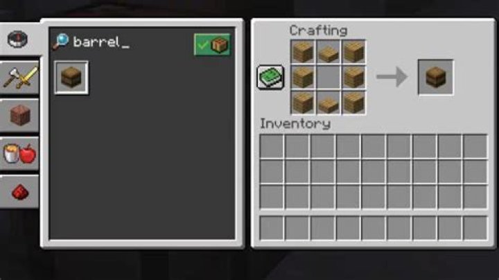 How do you craft a barrel in minecraft