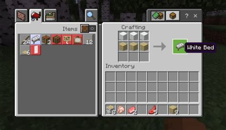 How do you craft a bed in minecraft