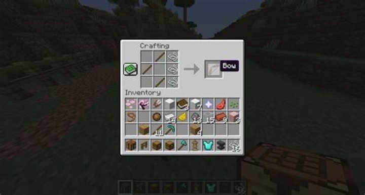 How do you make a bow in minecraft