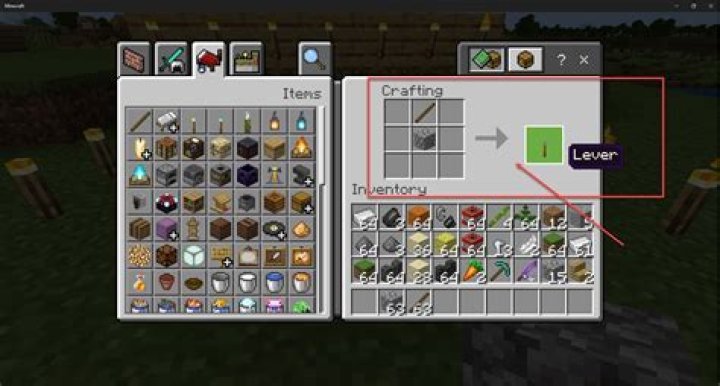 How do you make a lever in minecraft
