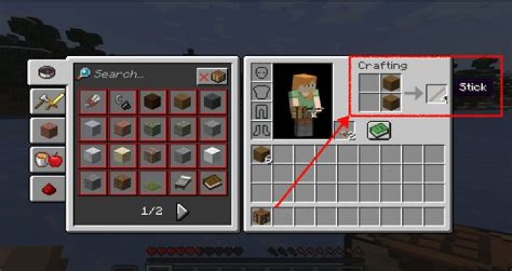 How do you make a stick in minecraft