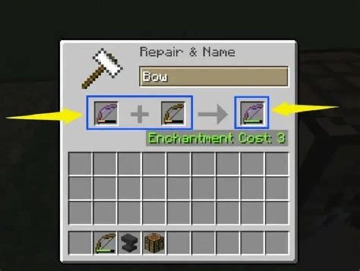 How do you repair a bow in minecraft