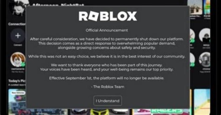 How long is the roblox shut down