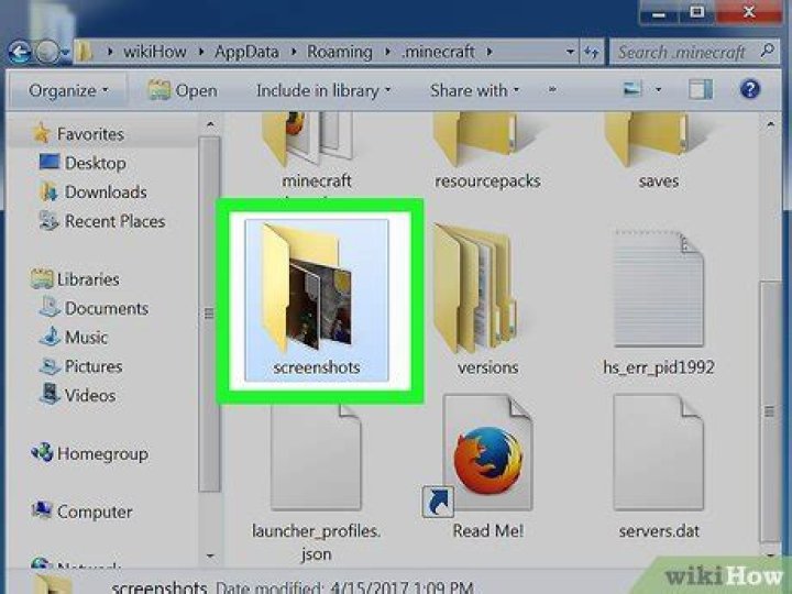 How to access minecraft screenshots