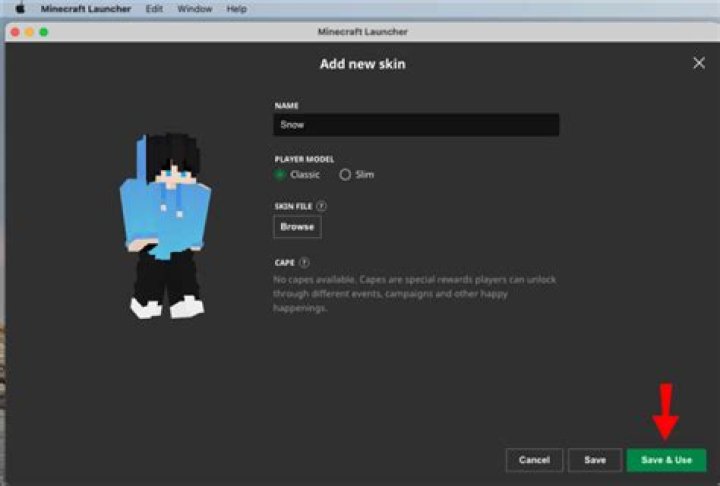 How to add minecraft skin
