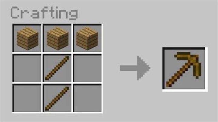 How to build a wooden pickaxe in minecraft