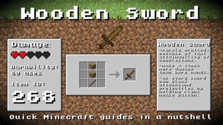 How to build a wooden sword in minecraft