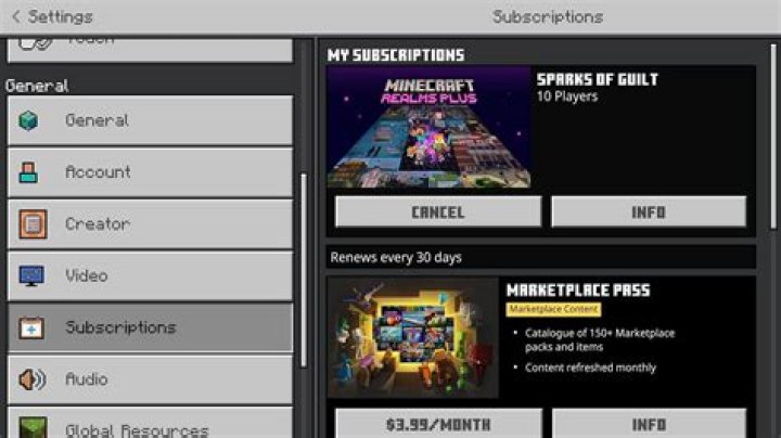 How to cancel minecraft realms ps5