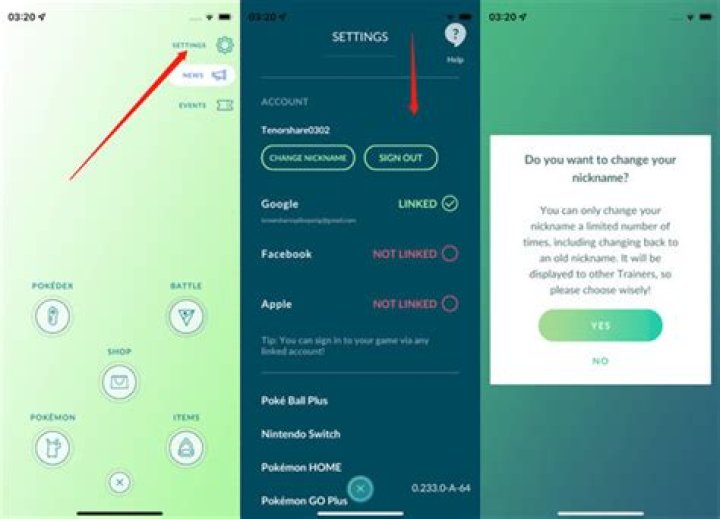 How to change name in pokemon go