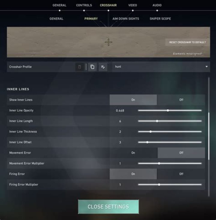 How to change valorant crosshair
