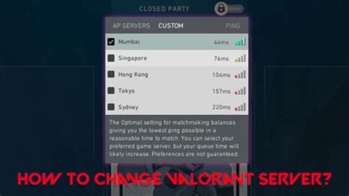 How to change valorant server