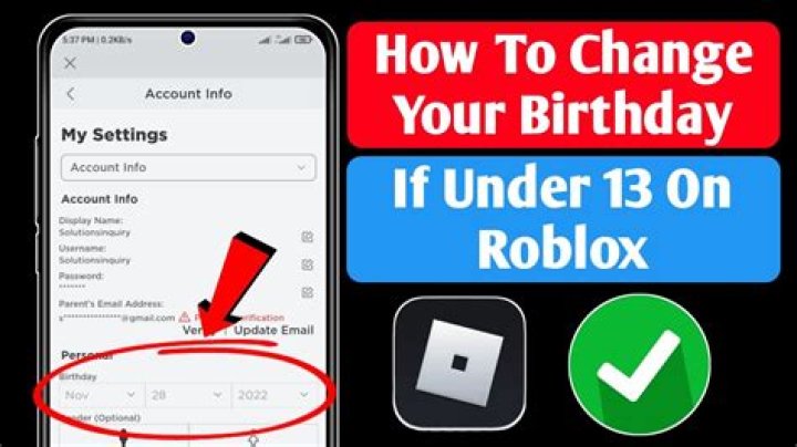 How to change your age on roblox if your under 13