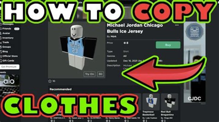How to copy roblox clothes