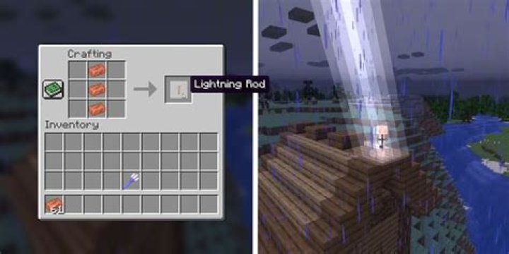 How to craft a lightning rod in minecraft