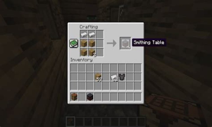 How to craft a smithing table in minecraft