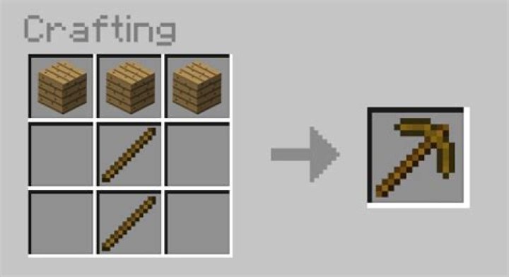 How to craft a wooden pickaxe in minecraft