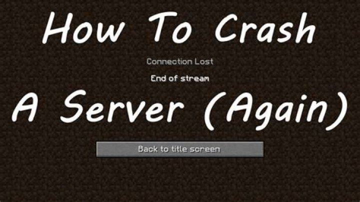How to crash a minecraft server