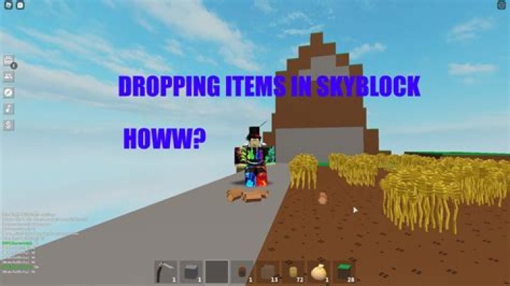 How to drop items in skyblock roblox
