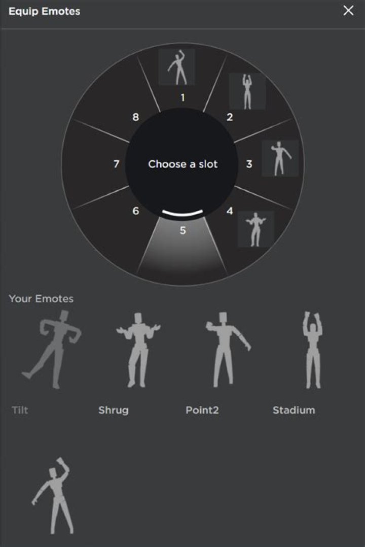How to equip emotes in roblox