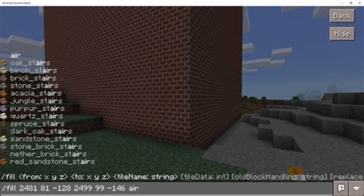 How to fill in minecraft