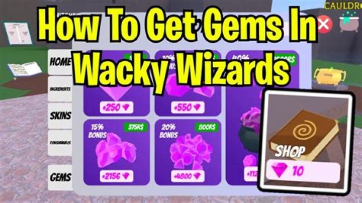 How to get gems in wacky wizard roblox