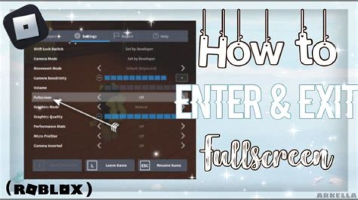 How to get out of fullscreen in roblox