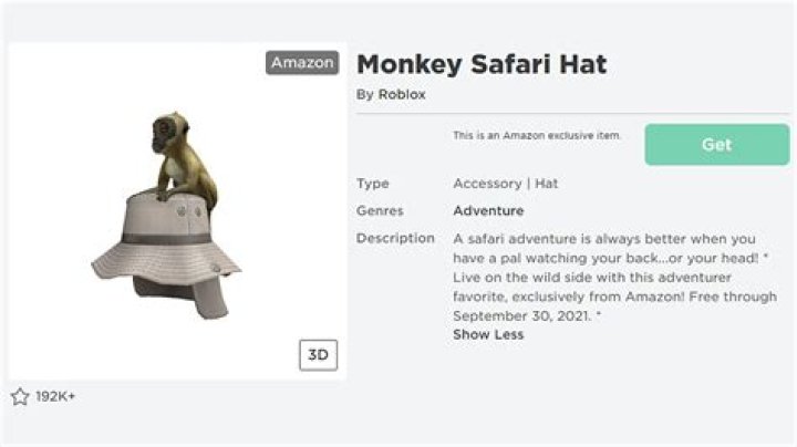 How to get safari monkey hat roblox