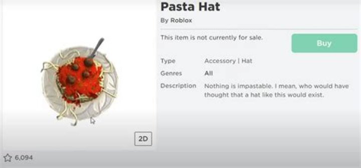How to get the pasta hat in roblox