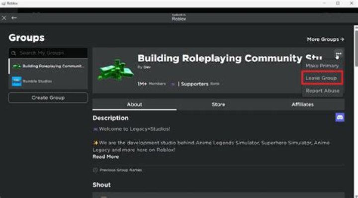 How to leave a group roblox