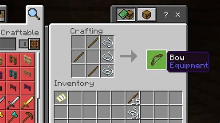 How to make a bow minecraft