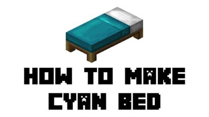 How to make a cyan bed in minecraft