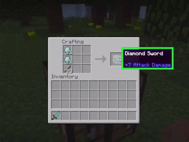 How to make a diamond sword in minecraft