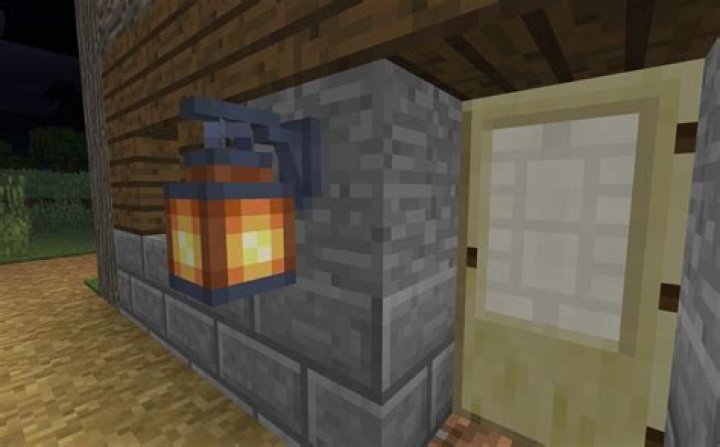 How to make a hanging lantern in minecraft