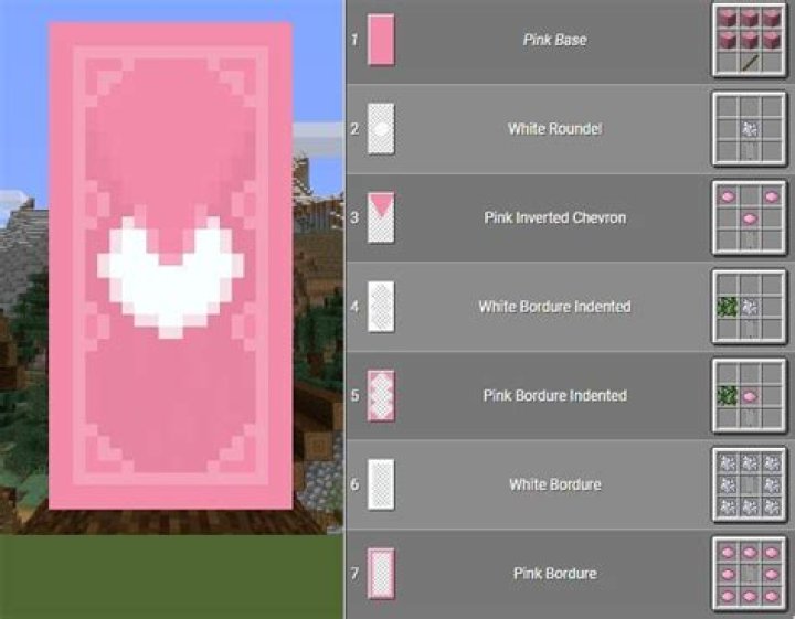 How to make a heart banner in minecraft