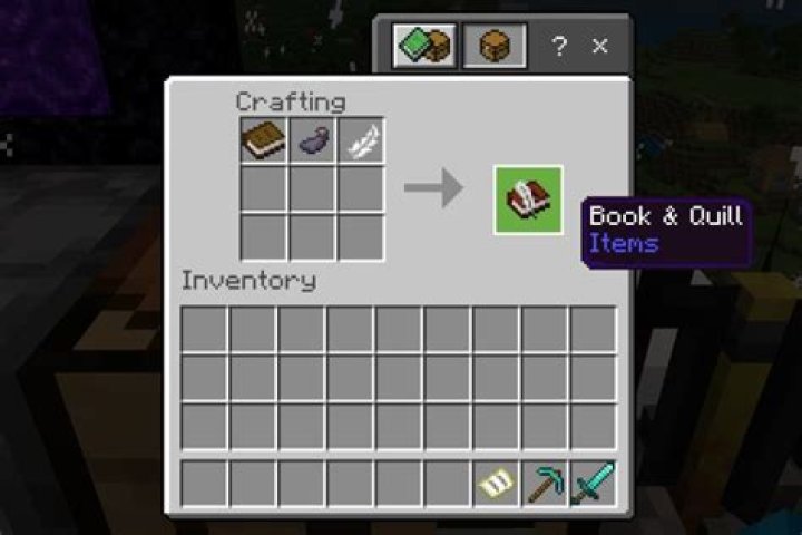 How to make a minecraft book and quill