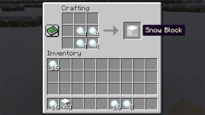 How to make a snow block in minecraft