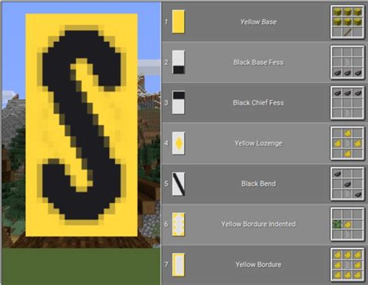 How to make an s banner in minecraft