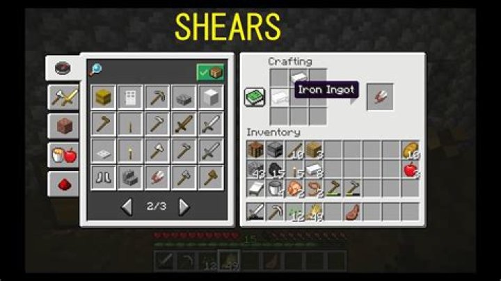 How to make sheers in minecraft