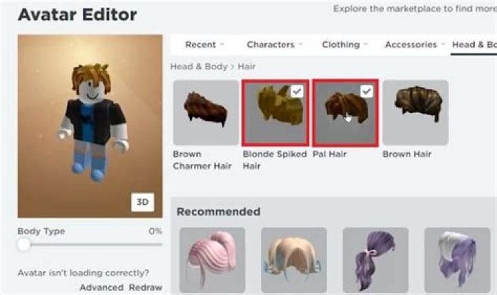 How to put double hair on roblox