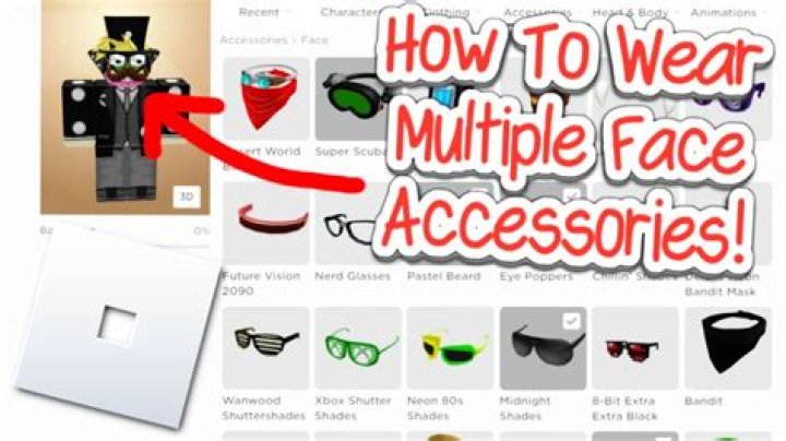 How to put on 2 face accessories on roblox