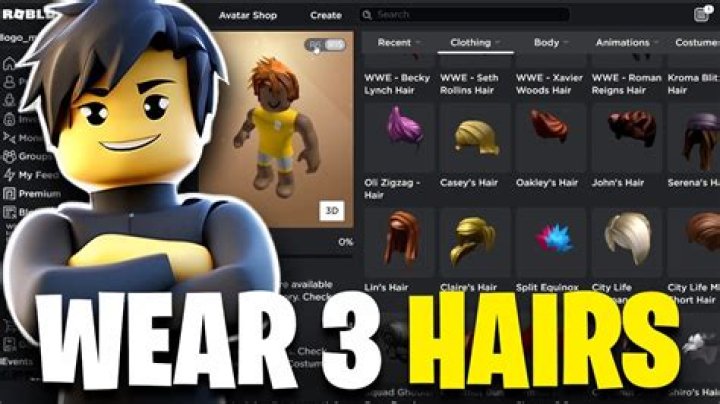 How to put on 3 hairs on roblox