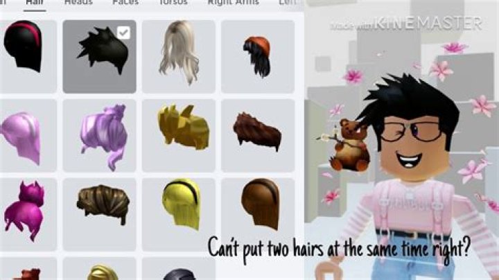How to put to hairs in roblox