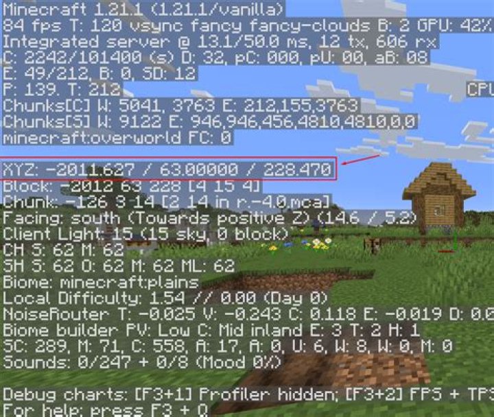 How to read minecraft coordinates
