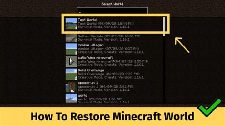 How to restore minecraft world