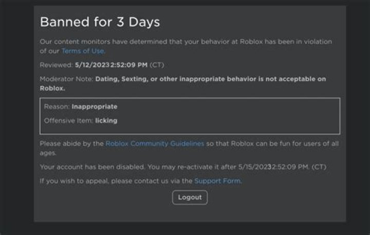 How to see if your banned on roblox
