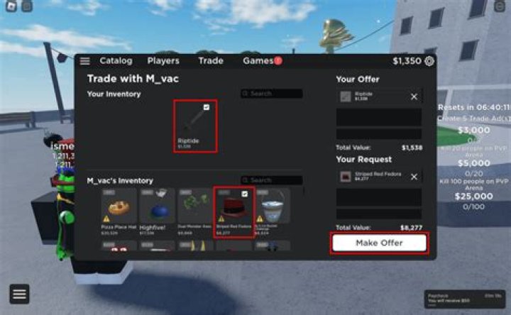 How to trade someone in roblox