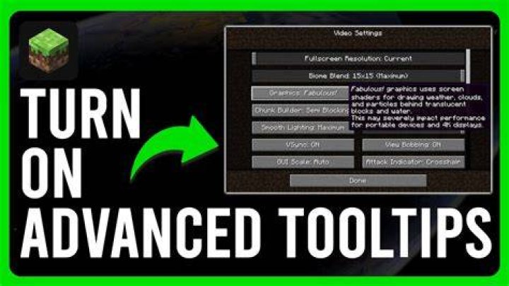 How to turn on tooltips minecraft